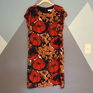 Loft Small Petite Red Floral Maternity Dress
